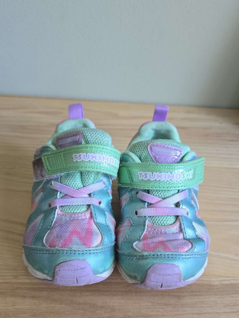 Tsukihoshi Kids Green & Purple Mesh Athletic Sneakers